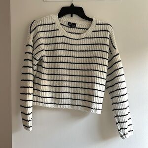 Self Esteem Striped Knit Crewneck Sweater